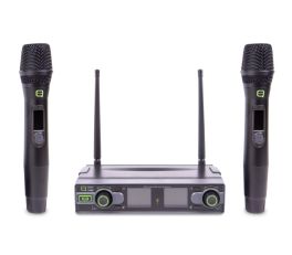 Q-Audio QWM 1950 HH Dual Channel UHF Wireless Microphone System Front view